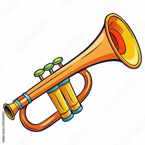 vector illustration of a bugle 