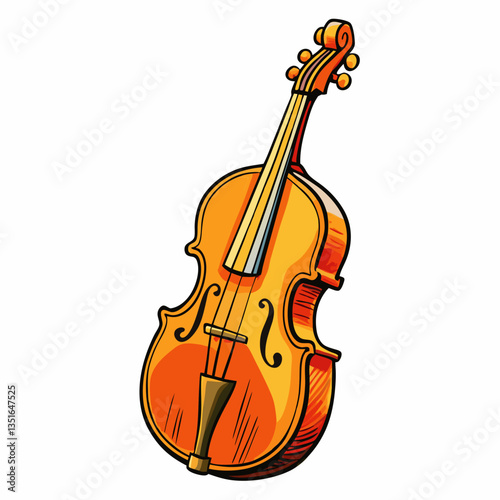 double bass isolated on white