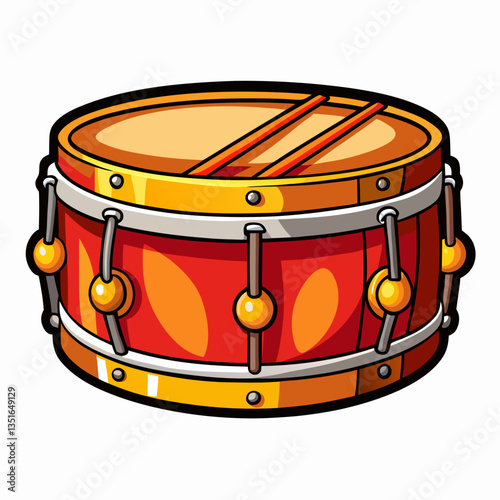 snare drum isolated on white