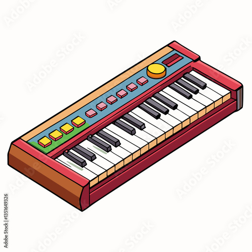 synthesizer isolated on white