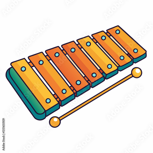 vector illustration of a xylophone