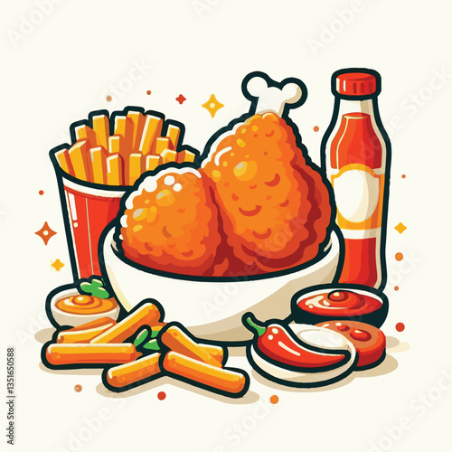 lunch, dinner, delicious, meal, crispy, tasty, cooked, food, fried chicken, chicken, snack, fast, fried, restaurant, hot, background, white, eat, meat, dish, appetizer, fast food, crunchy, cuisine, fr