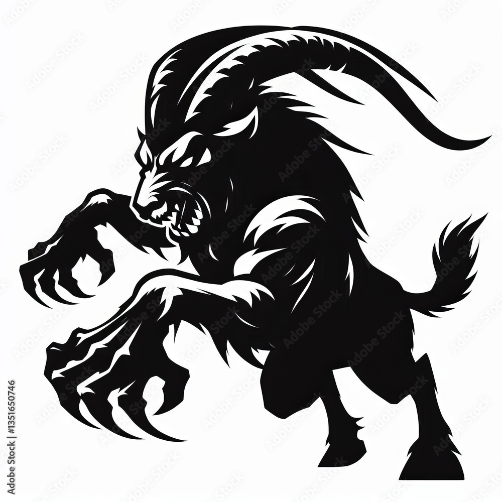 Fototapeta premium goat silhouette illustration