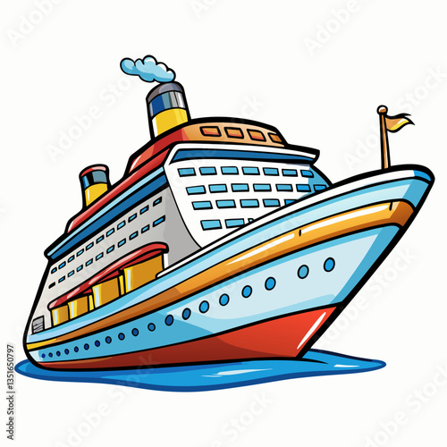 cruise ship vector illustration