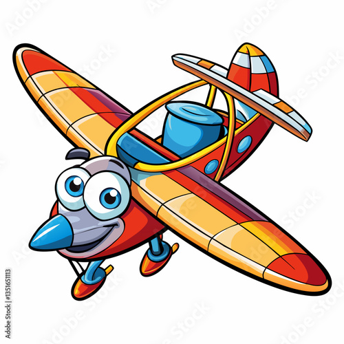 vector illustration of a cartoon glider