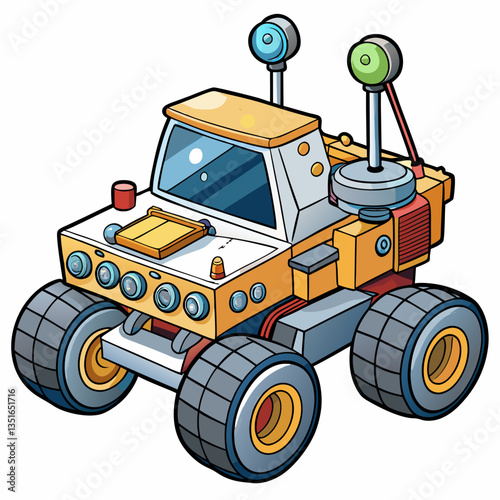 lunar rover on a white background