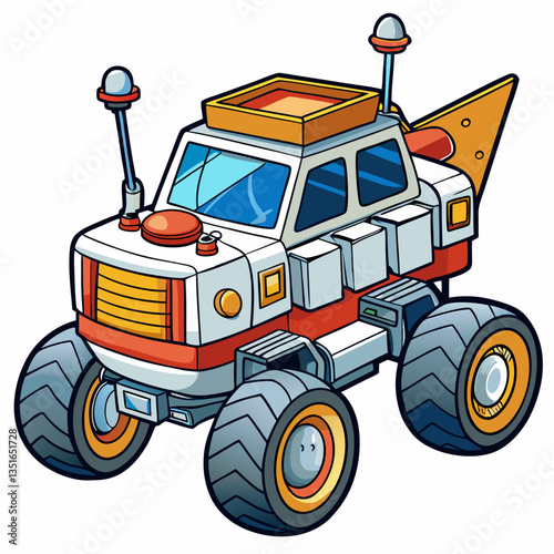 lunar rover on a white background
