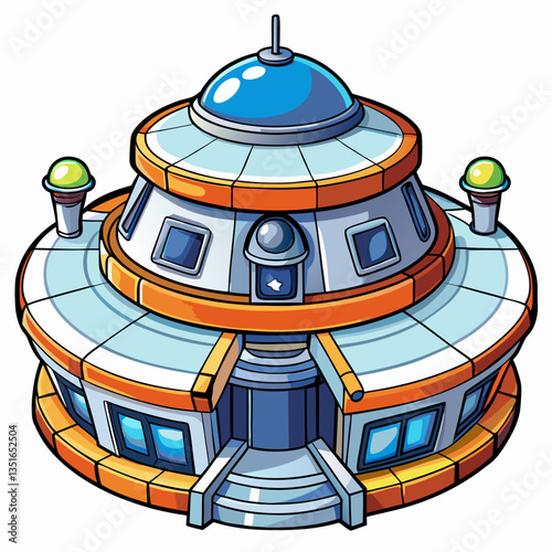 space station vector illustration