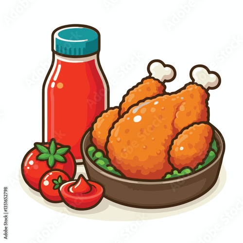 lunch, dinner, delicious, meal, crispy, tasty, cooked, food, fried chicken, chicken, snack, fast, fried, restaurant, hot, background, white, eat, meat, dish, appetizer, fast food, crunchy, cuisine, fr