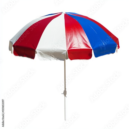 Generic Beach Umbrella Scene Independence Blue Background. photo