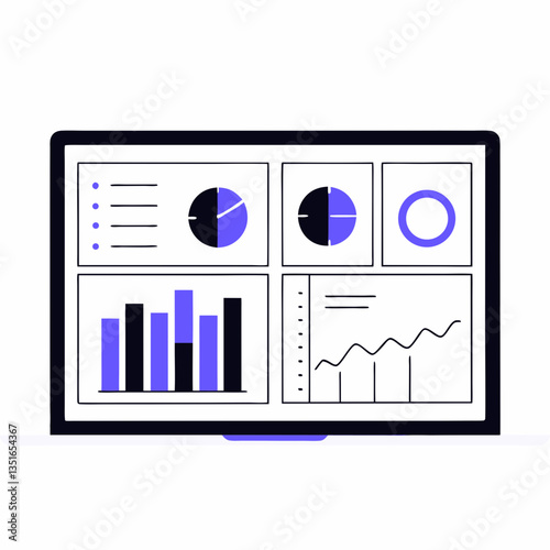  Marketing Data Dashboard- Dashboard showing charts and KPIs for marketing performance analysis.