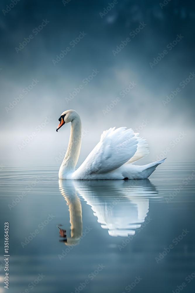 Obraz premium swan on the lake. with Serenity in Reflection