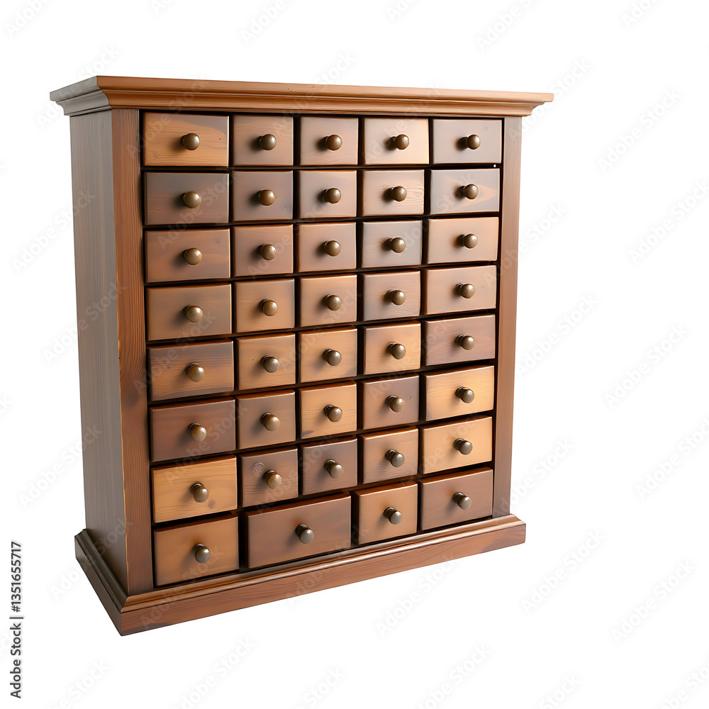 Small wooden cabinet with multiple drawers for storage and organization. Small wooden cabinet with multiple drawers for storage and organization.