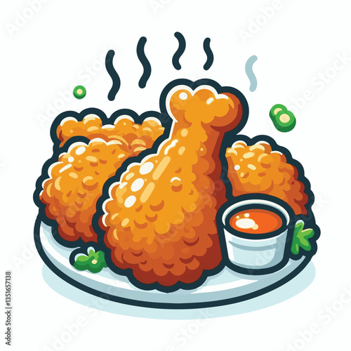 lunch, dinner, delicious, meal, crispy, tasty, cooked, food, fried chicken, chicken, snack, fast, fried, restaurant, hot, background, white, eat, meat, dish, appetizer, fast food, crunchy, cuisine, fr