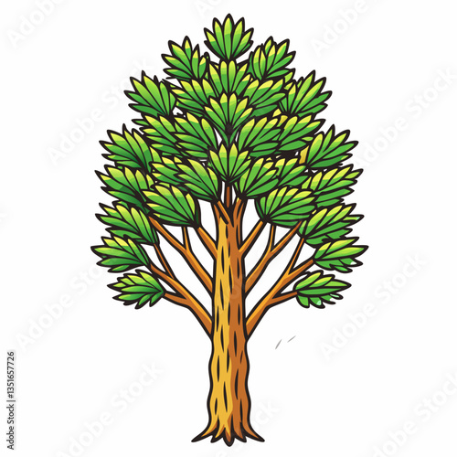 vector illustration of a tamarisk tree