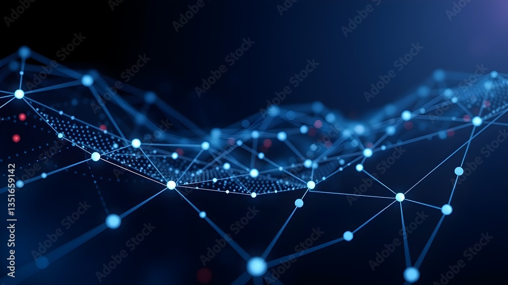 Obraz premium Data technology background. Abstract background. Connecting dots and lines on dark background. 3D rendering. 4k