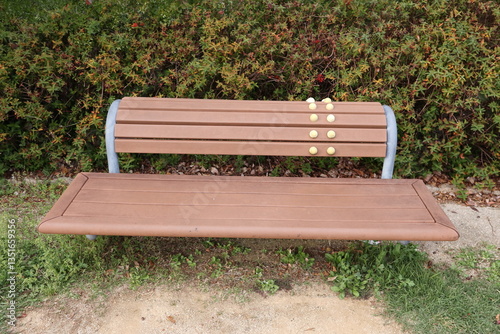日本の公園の健康器具　背のばしベンチ photo