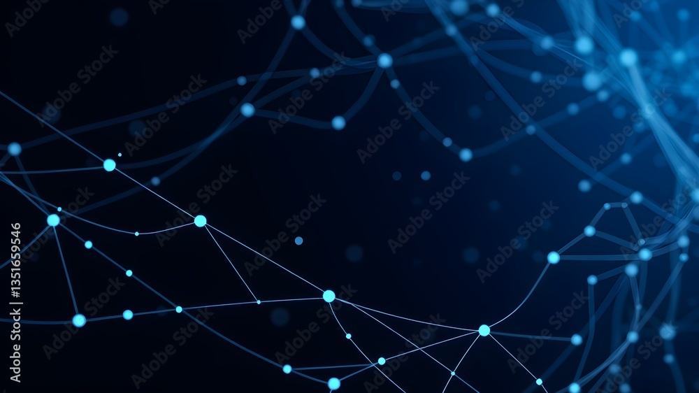 Obraz premium Data technology background. Abstract background. Connecting dots and lines on dark background. 3D rendering. 4k