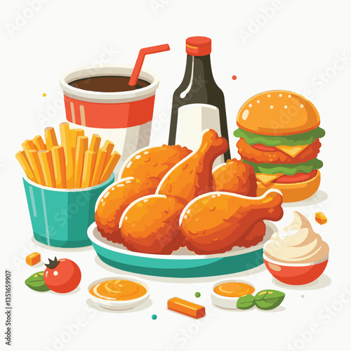 lunch, dinner, delicious, meal, crispy, tasty, cooked, food, fried chicken, chicken, snack, fast, fried, restaurant, hot, background, white, eat, meat, dish, appetizer, fast food, crunchy, cuisine, fr