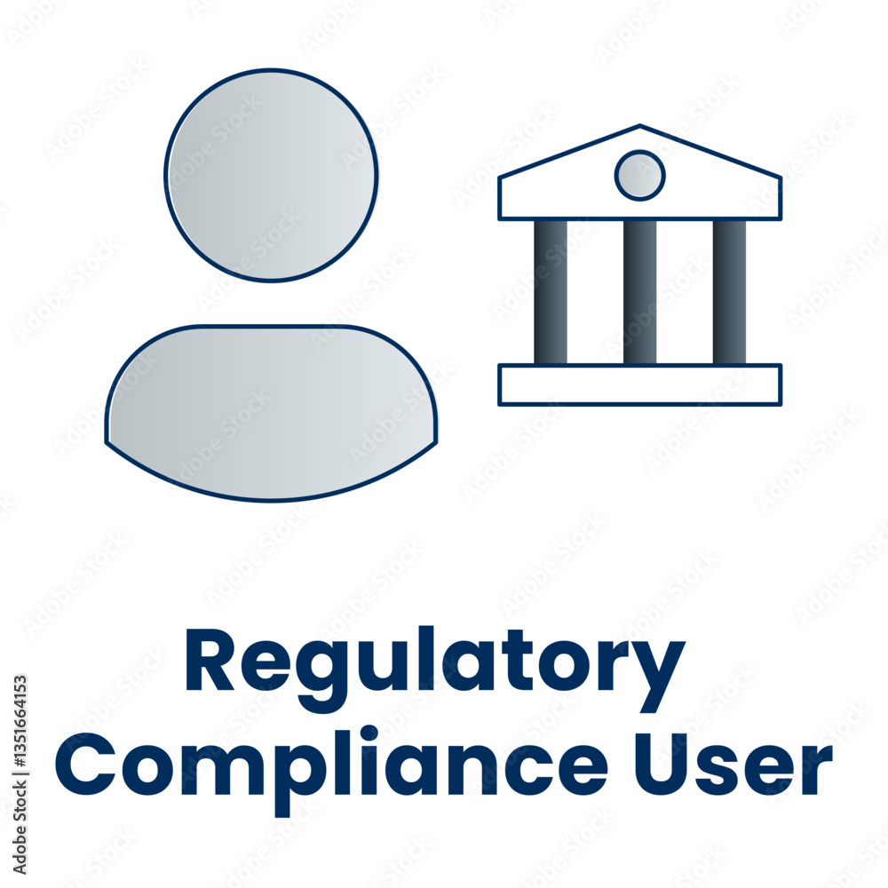 Fototapeta premium Regulatory Compliance User Icon. Compliance Management, User Policy Adherence, and Governance Symbol.