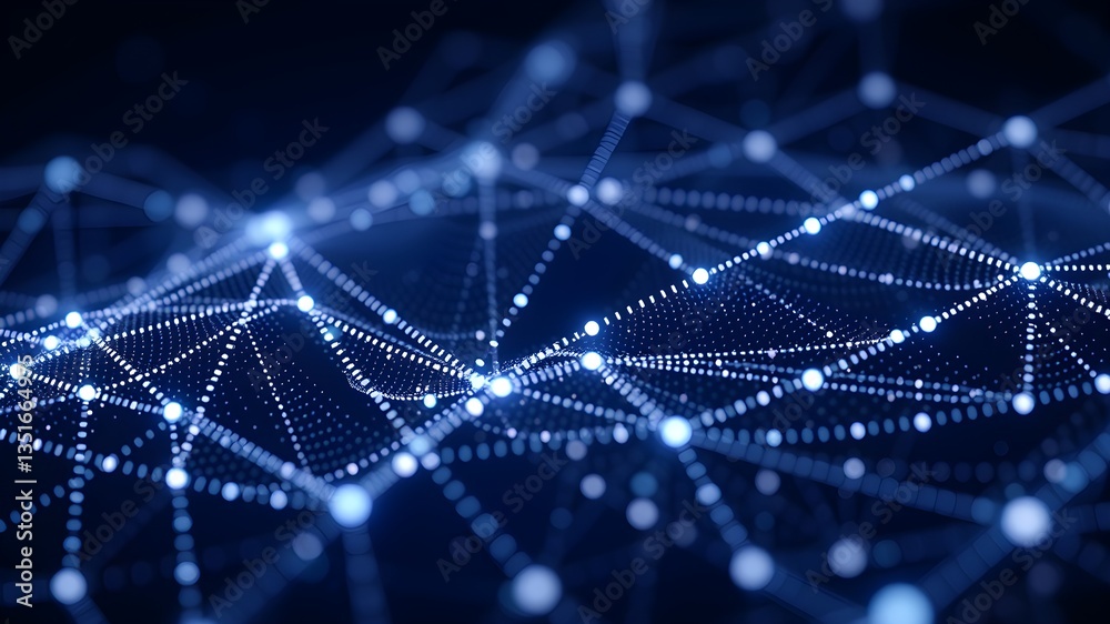 Obraz premium Data technology background. Abstract background. Connecting dots and lines on dark background. 3D rendering. 4k