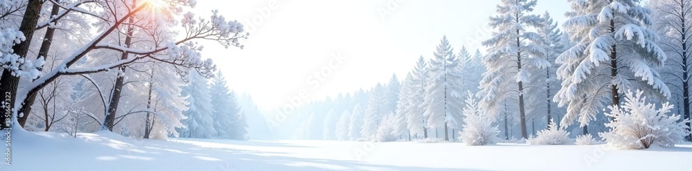 Snowy forest branches isolated on white background with frost and berries, winter scene, landscape Snowy forest branches isolated on white background with frost and berries, winter scene, landscape