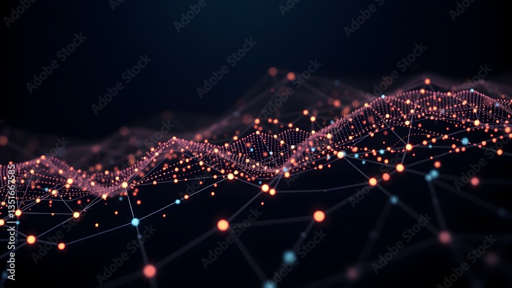 Obraz premium Data technology background. Abstract background. Connecting dots and lines on dark background. 3D rendering. 4k
