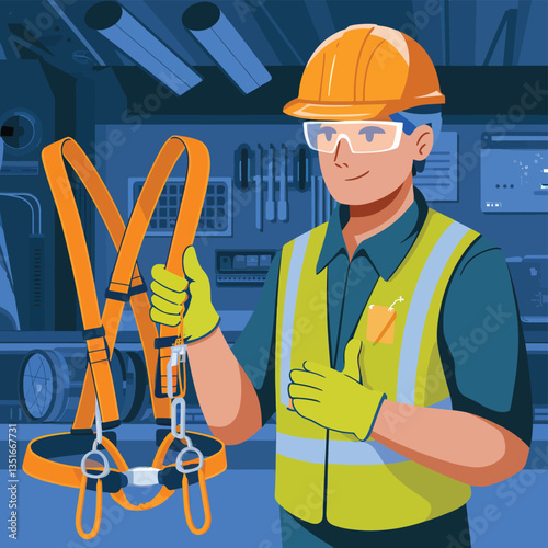 2d vector illustration colorful machine , worker and Industry and its development technology, factories and production lines icon
