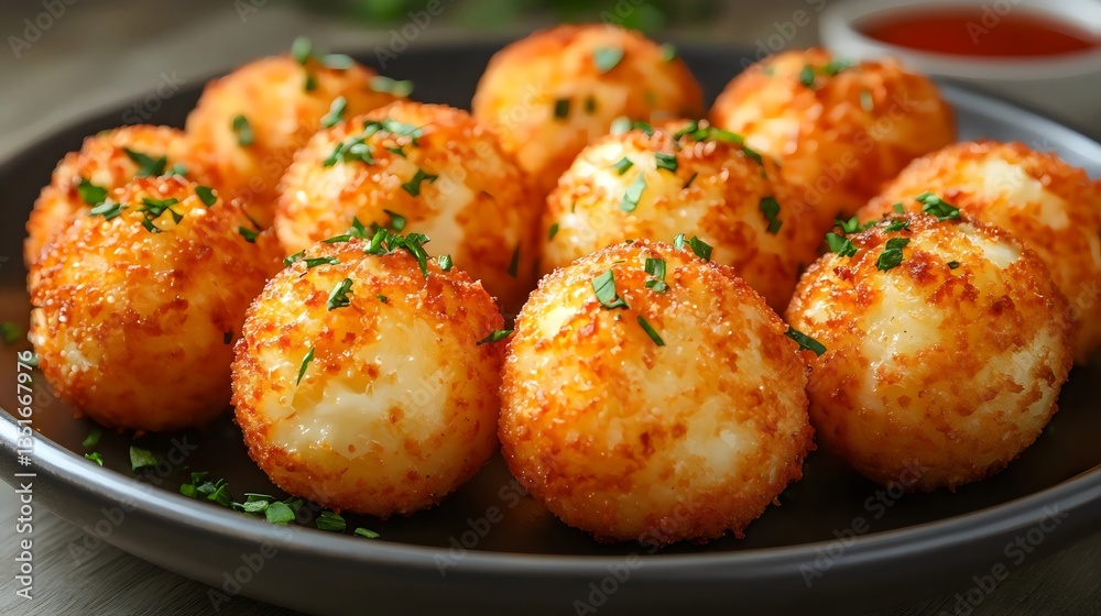 A plate of fried food with parsley on top A plate of fried food with parsley on top