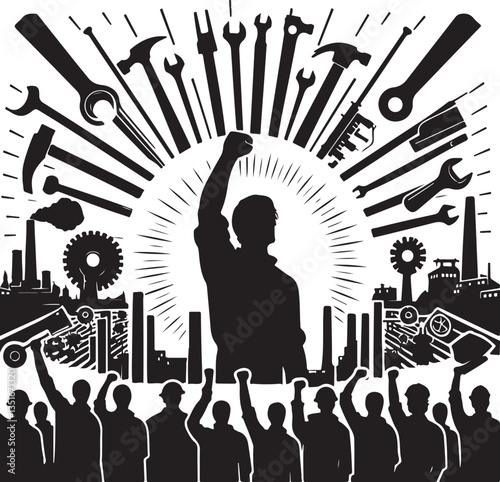 "International Workers' Day Silhouette Vector Bundle"