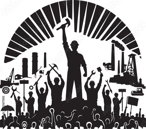 "International Workers' Day Silhouette Vector Bundle"