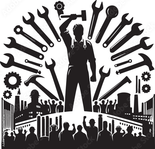 "International Workers' Day Silhouette Vector Bundle"