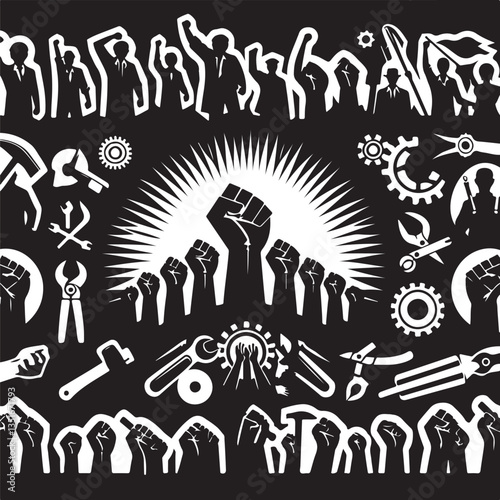"International Workers' Day Silhouette Vector Bundle"