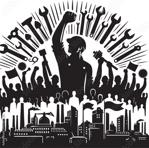 "International Workers' Day Silhouette Vector Bundle"