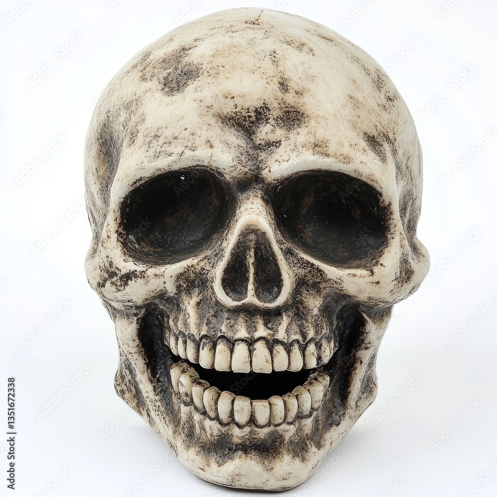 Fototapeta premium Halloween Skeleton Mask View Toothy Grin Halloween