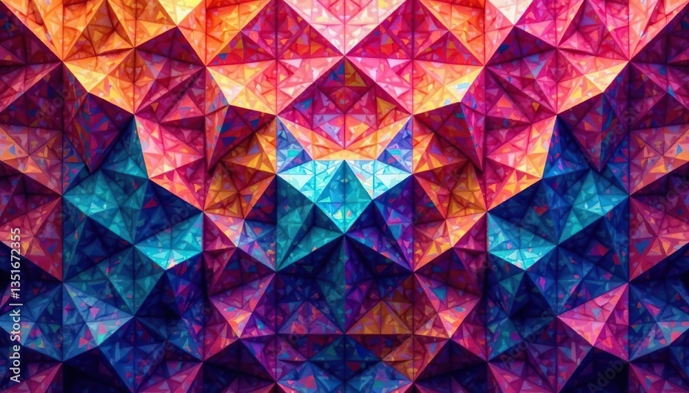 Intricate tessellation of geometric shapes in vibrant hues, style, surface, aesthetic Intricate tessellation of geometric shapes in vibrant hues, style, surface, aesthetic