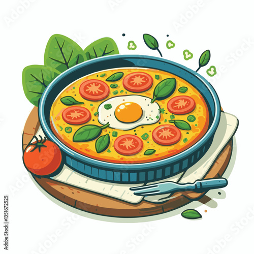 frittata, baked, egg, food, dish, healthy, pepper, breakfast, meal, omelet, omelette, spinach, delicious, green, lunch, fried, fresh, dinner, italian, vegetarian, vegetable, tomato, yellow, scrambled,