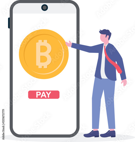Crypto currency Payment concepts style illustration.

