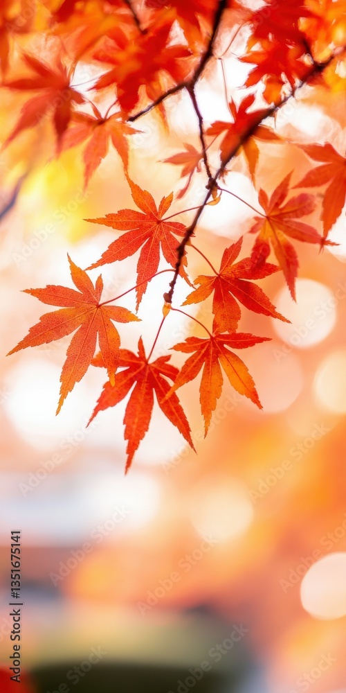 Vibrant autumn leaves in warm light Vibrant autumn leaves in warm light