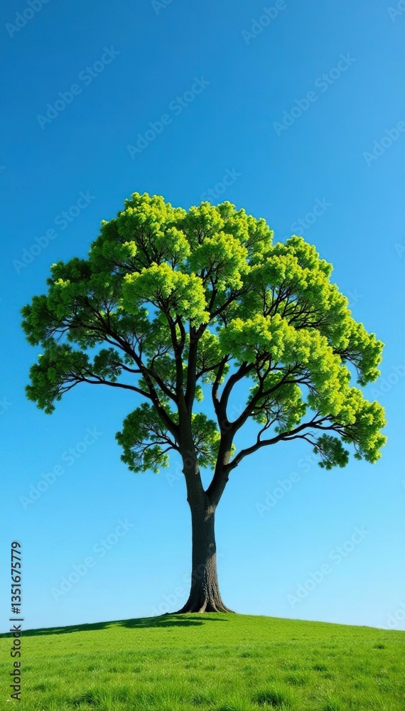 Tree with outstretched branches against blue sky, tree branches, expansive, open Tree with outstretched branches against blue sky, tree branches, expansive, open