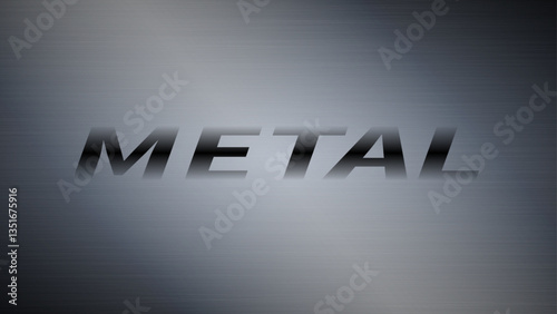 Shiny steel texture background with a sign metal