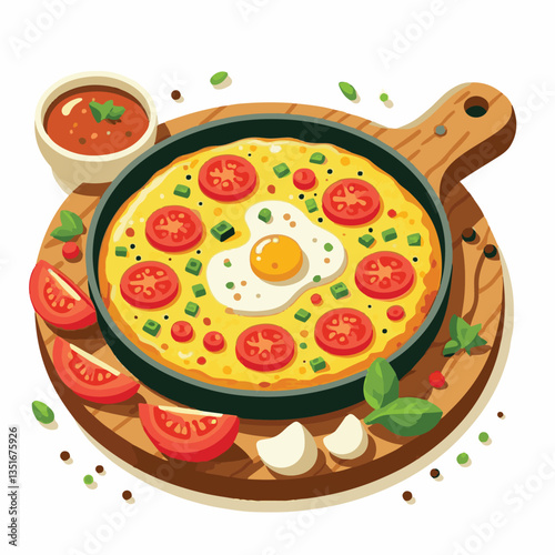 frittata, baked, egg, food, dish, healthy, pepper, breakfast, meal, omelet, omelette, spinach, delicious, green, lunch, fried, fresh, dinner, italian, vegetarian, vegetable, tomato, yellow, scrambled,