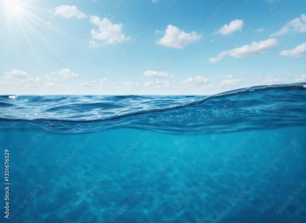 Fototapeta premium 海, 空, 水, 海, 地平線, 雲, 自然, 雲, 波, 風景, サマータイム, 青, 浜, 太陽, 景色, 光, 旅行, 海景, アブストラクト, 表面, 波, 日, 太陽光, 旋律の美しい