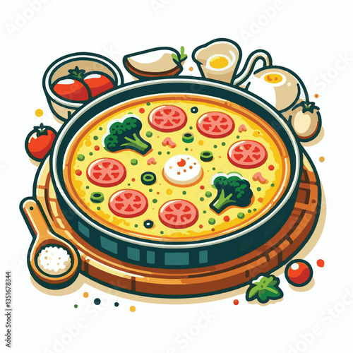 frittata, baked, egg, food, dish, healthy, pepper, breakfast, meal, omelet, omelette, spinach, delicious, green, lunch, fried, fresh, dinner, italian, vegetarian, vegetable, tomato, yellow, scrambled,