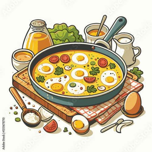 frittata, baked, egg, food, dish, healthy, pepper, breakfast, meal, omelet, omelette, spinach, delicious, green, lunch, fried, fresh, dinner, italian, vegetarian, vegetable, tomato, yellow, scrambled,