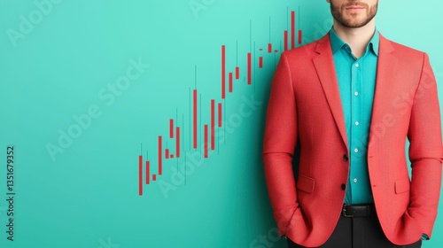 A magnifying glass over a slumping interest rate chart, representing the careful study of economic trends and the detailed analysis of market downturns. , Minimalism Clean and clear background color,