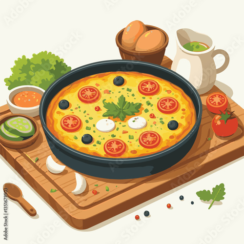 frittata, baked, egg, food, dish, healthy, pepper, breakfast, meal, omelet, omelette, spinach, delicious, green, lunch, fried, fresh, dinner, italian, vegetarian, vegetable, tomato, yellow, scrambled,