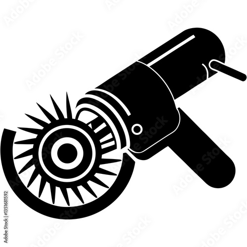 Angle grinder silhouette vector illustration 