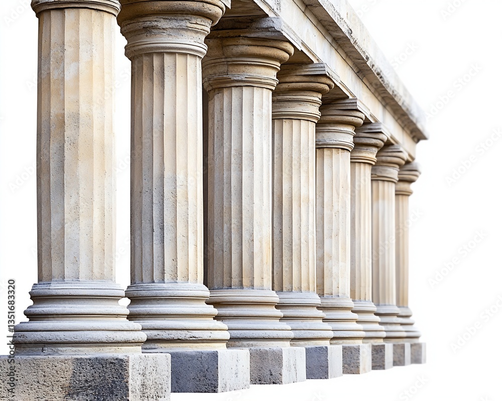 Fototapeta premium Eight Classical Columns on Square Bases