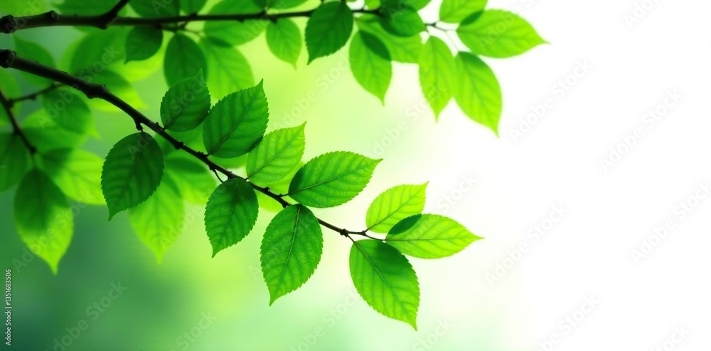 Branches with lush green leaves isolated on white, , foliage, tree branches Branches with lush green leaves isolated on white, , foliage, tree branches